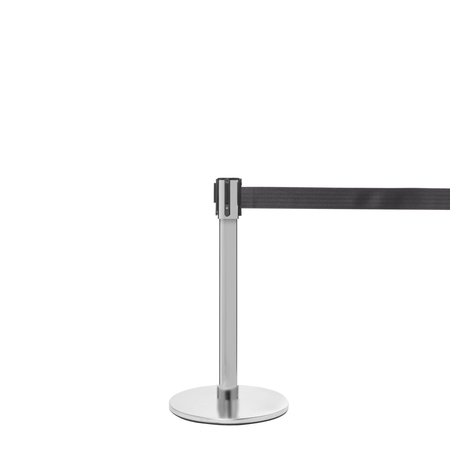 QUEUE SOLUTIONS QueuePro Mini 200, Satin Stainless, 11' Dark Gray Belt PROMini200SS-DGY110